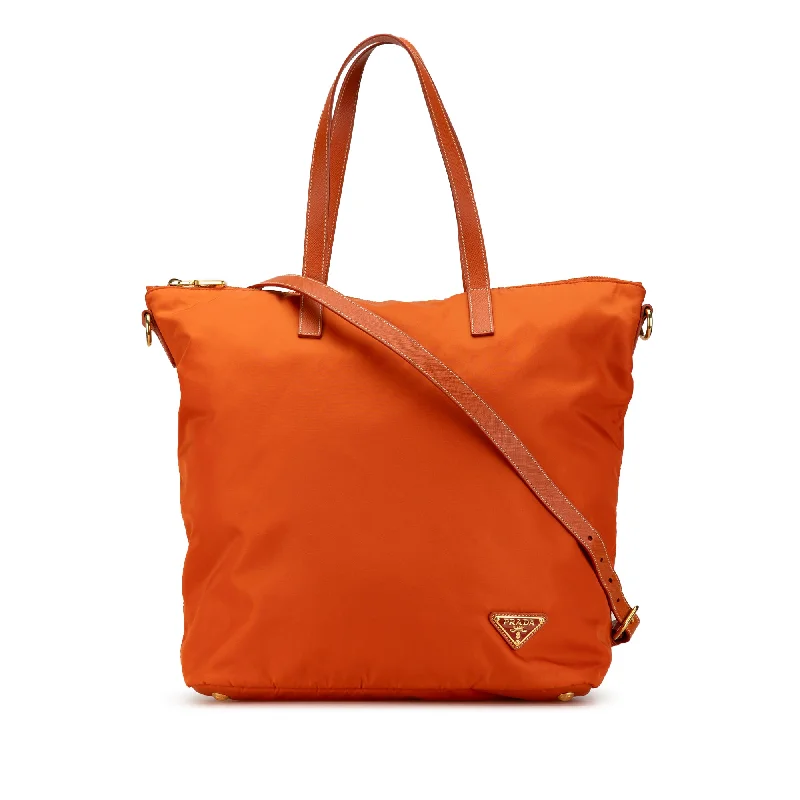 Prada Cleo bags with a detachable coin purse for added functionalityOrange Prada Tessuto Satchel