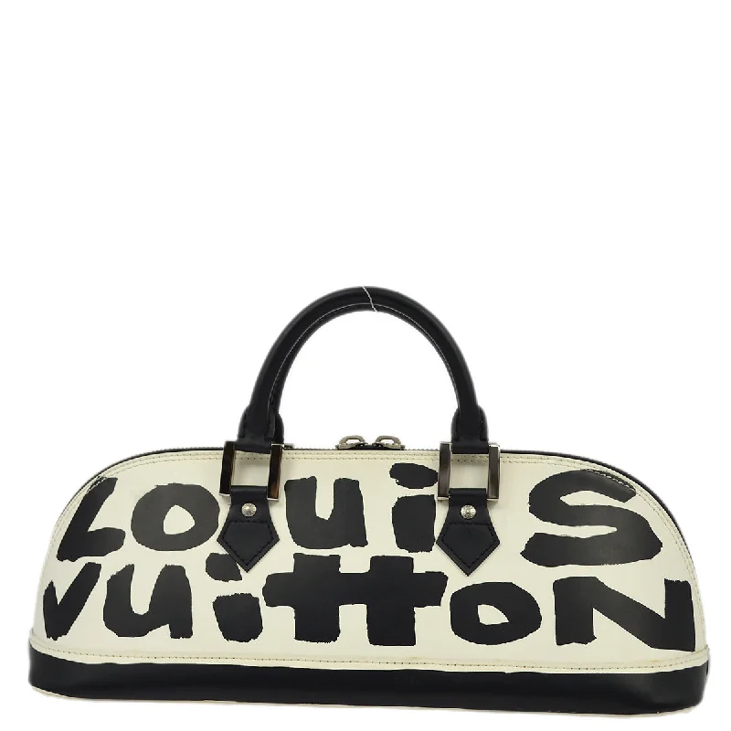 Ladies Louis Vuitton shoulder bags with a magnetic - closure flap for easeLouis Vuitton 2001 Black Graffiti Alma Horizontal Handbag M92175