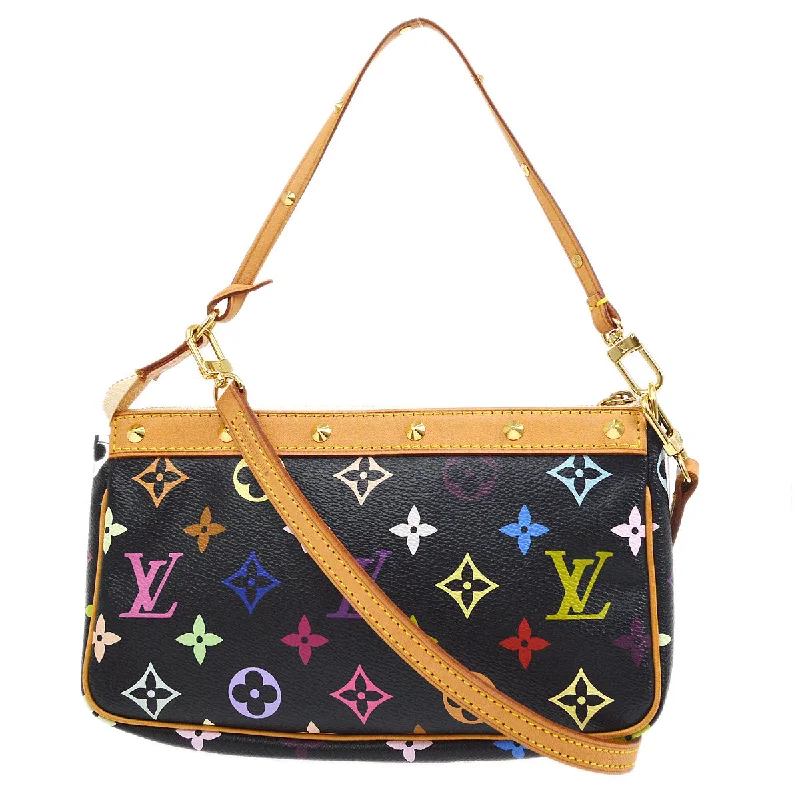 Louis Vuitton crossbody bags with a keychain holder for practicalityLouis Vuitton 2007 Black Multicolor Pochette Accessoires M92648