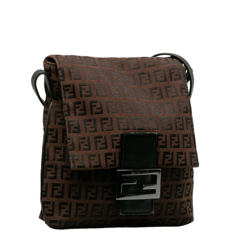 Fendi backpacks with a ventilated back panel for improved air circulationFendi  Slipper Shoulder Bag 8BT075 Brown Black Canvas Leather  Fendi