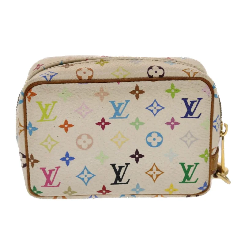 Louis Vuitton crossbody bags with a woven leather strap for textureLOUIS VUITTON Monogram Multicolor Trousse Wapity Pouch White M58033 Auth 49522