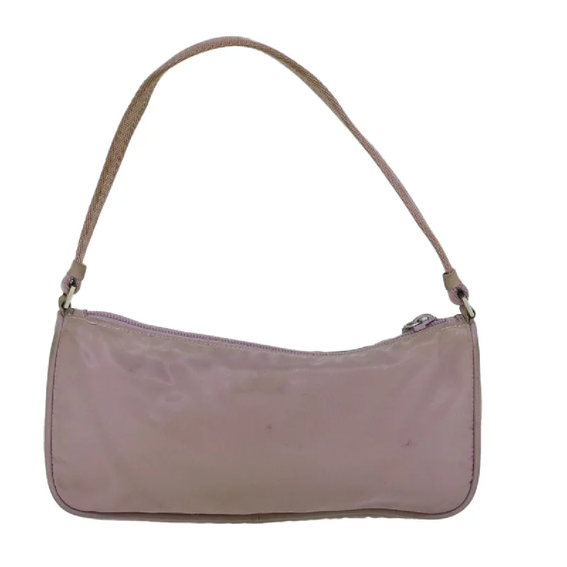 Prada bags with a front - zip pocket for small items like cards and keysPRADA Accessory Pouch Nylon Pink  60200