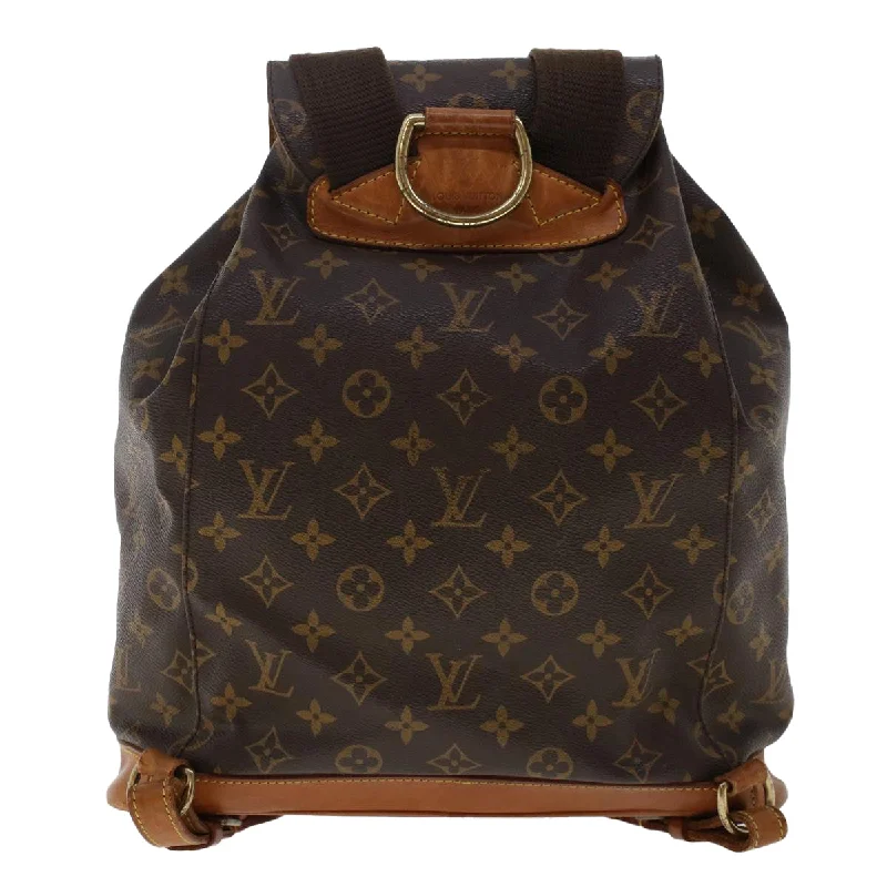 Louis Vuitton bags with a magnetic snap closure for easy accessLOUIS VUITTON Monogram Montsouris GM Backpack M51135 LV Auth 46821