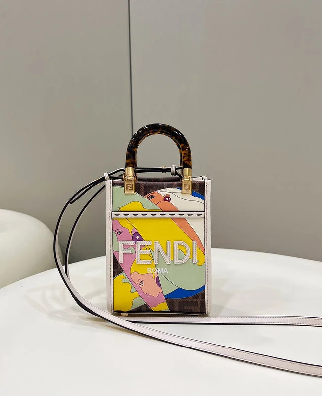 Fendi tote bags with a hand - painted FF pattern for an artisanal and one - of - a - kind touchWF - Fendi Bags - 881