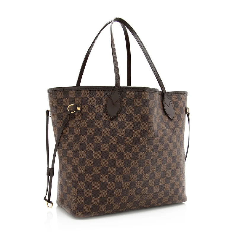 Louis Vuitton handbags with a back - zip pocket for storing valuablesLouis Vuitton Damier Ebene Neverfull MM Tote (20389)