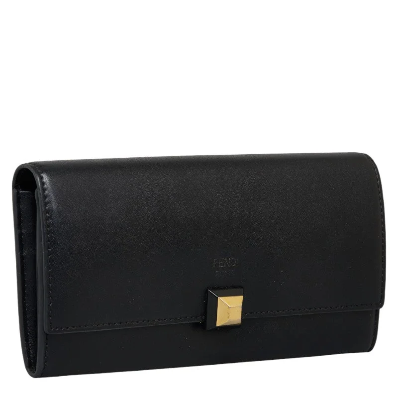 Fendi Baguette bags featuring the iconic FF logo plaque for a branded lookFendi Long Wallet 8M0251 Black Leather Lady Fendi