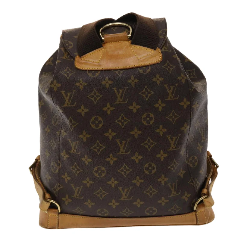 Louis Vuitton Petite Malle bags with a hard - shell structure for uniquenessLOUIS VUITTON Monogram Montsouris GM Backpack M51135 LV Auth 46834