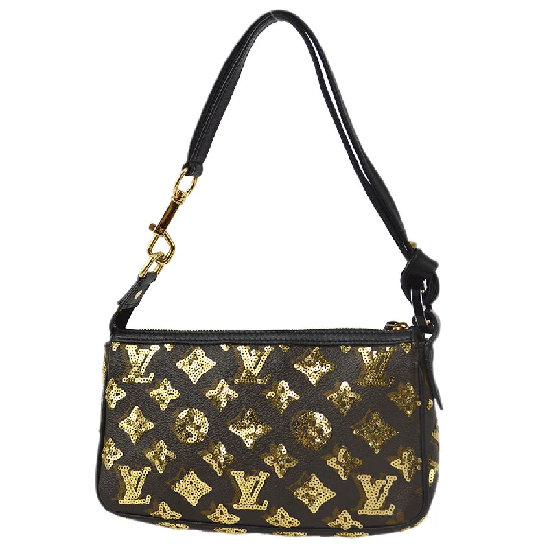 Louis Vuitton bags with a front - zip pocket for small items like keysLouis Vuitton 2009 Monogram Eclipse Pochette Accessoires Handbag M40248