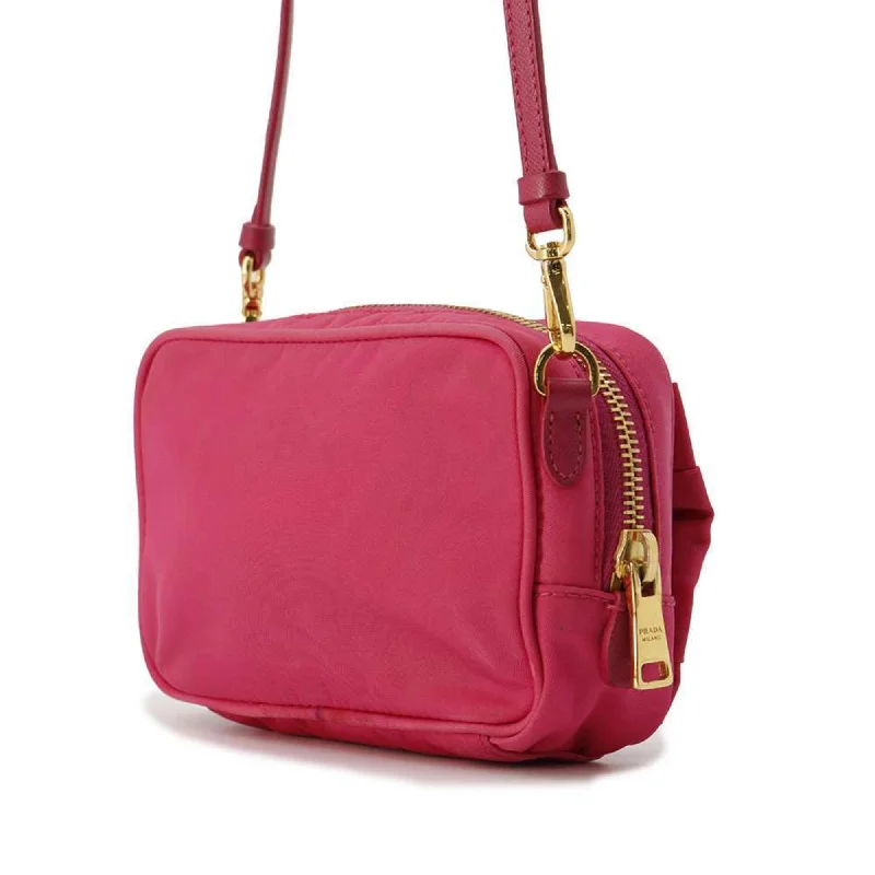 Ladies Prada Galleria bags with a textured leather surface for a more tactile lookPRADA Ribbon Shoulder Bag