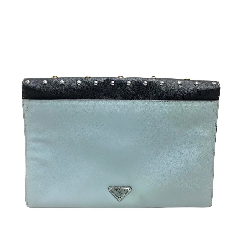 Prada Cleo bags with a snakeskin - effect panel for a bold and trendy lookPRADA Saffiano Clutch Bag