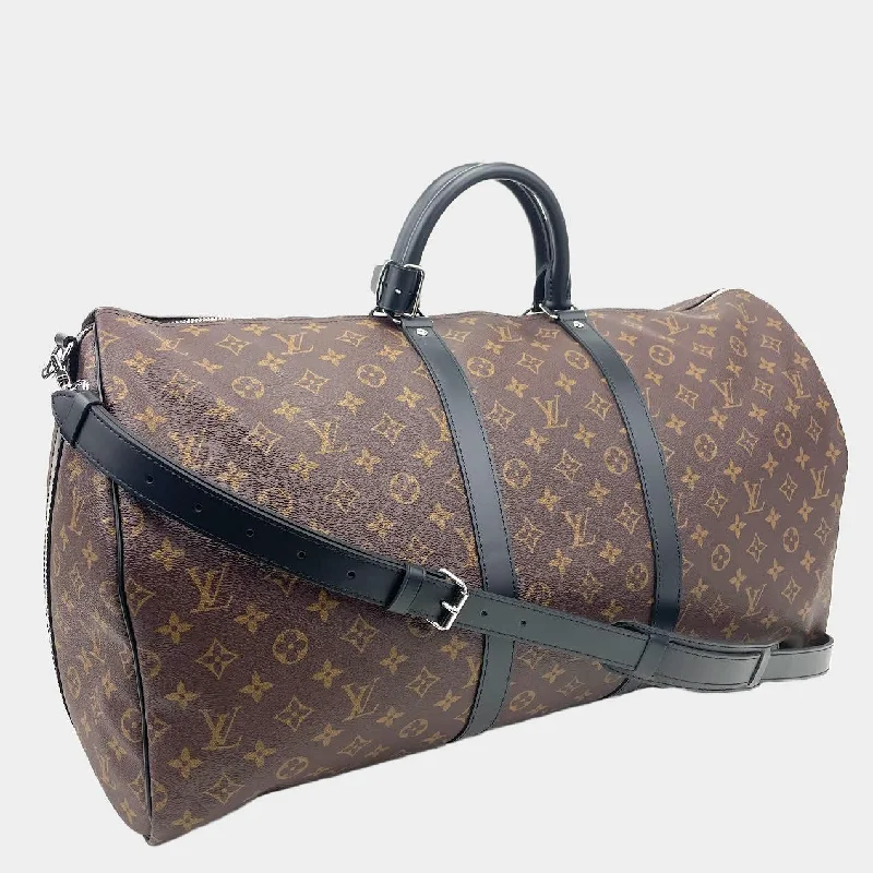 Louis Vuitton handbags with a beaded trim for a touch of glamourLouis Vuitton Monogram Macassar Keepall Bandoulière 55