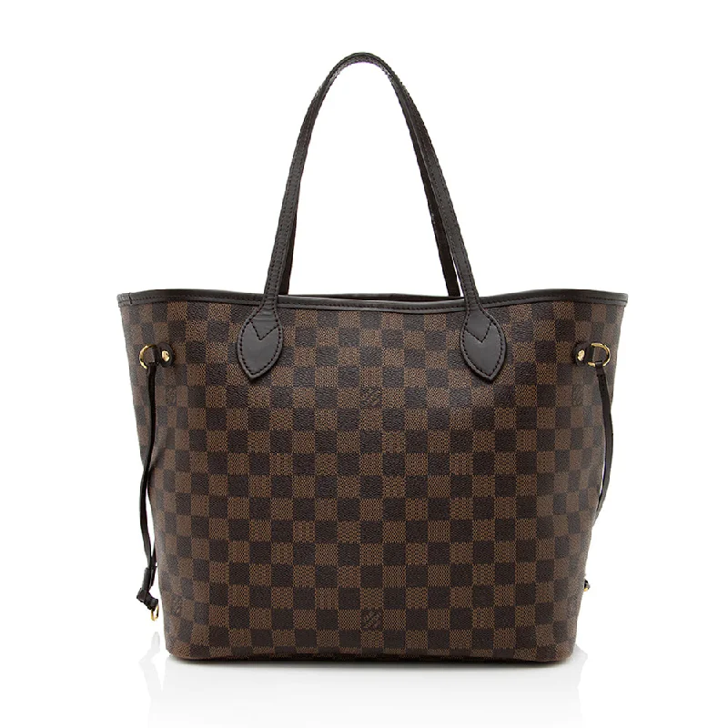 Louis Vuitton bags with a detachable mobile phone holder for convenienceLouis Vuitton Damier Ebene Neverfull MM Tote (23334)