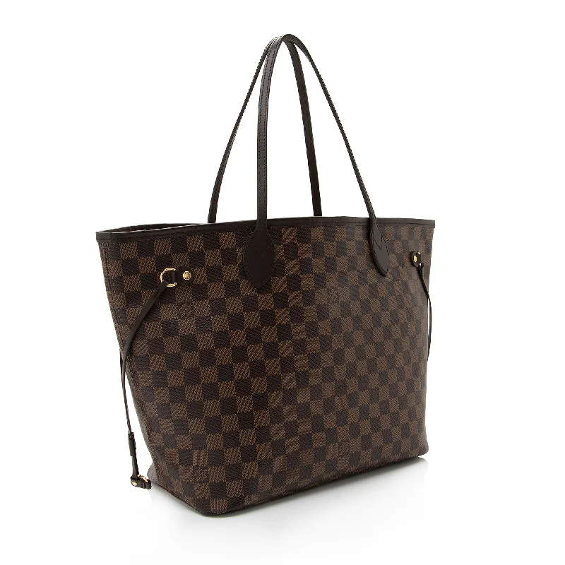 Louis Vuitton handbags with a patent - leather finish for a shiny lookLouis Vuitton Damier Ebene Neverfull MM Tote (BrNtNW)