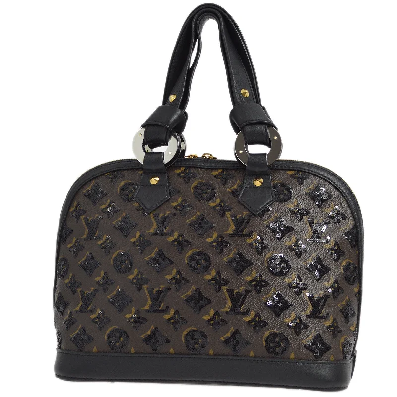 Louis Vuitton handbags with a patent - leather finish for a shiny lookLouis Vuitton 2009 Black Monogram Eclipse Alma Handbag M40246