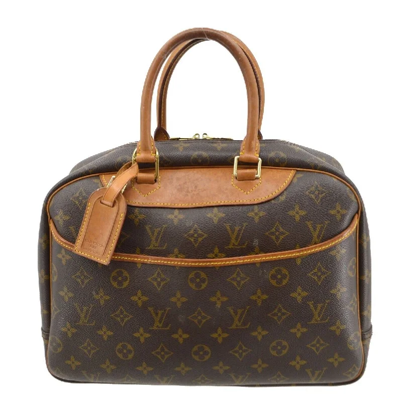 Louis Vuitton bags with a snap - button closure and a decorative charm for styleVintage Louis Vuitton Handbag Deauville M47270 Monogram Brown