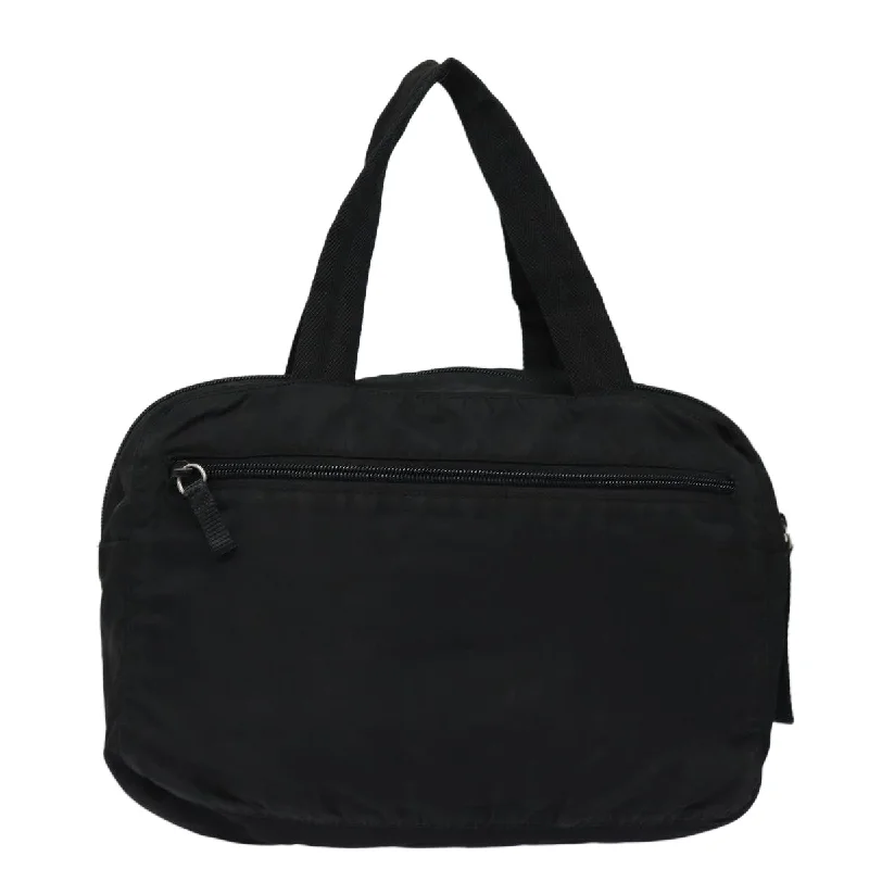 Prada bags with a back - zip pocket for storing valuables securelyPRADA Hand Bag Nylon Black  ep4889