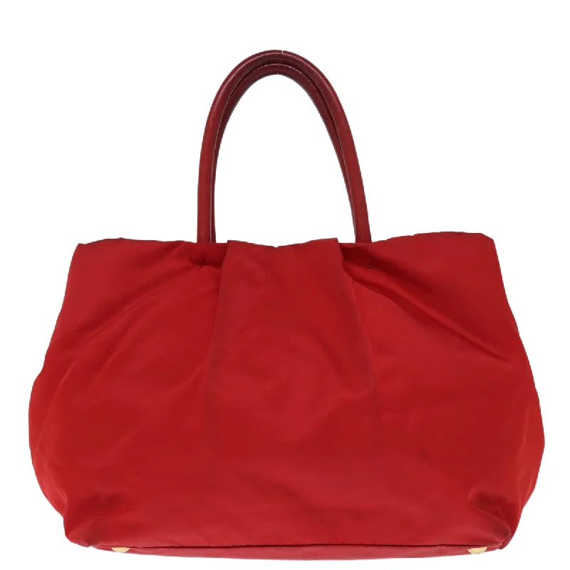 Prada crossbody bags in a vibrant red for a bold fashion statementPRADA Ribbon Tote Bag Nylon Red  74203