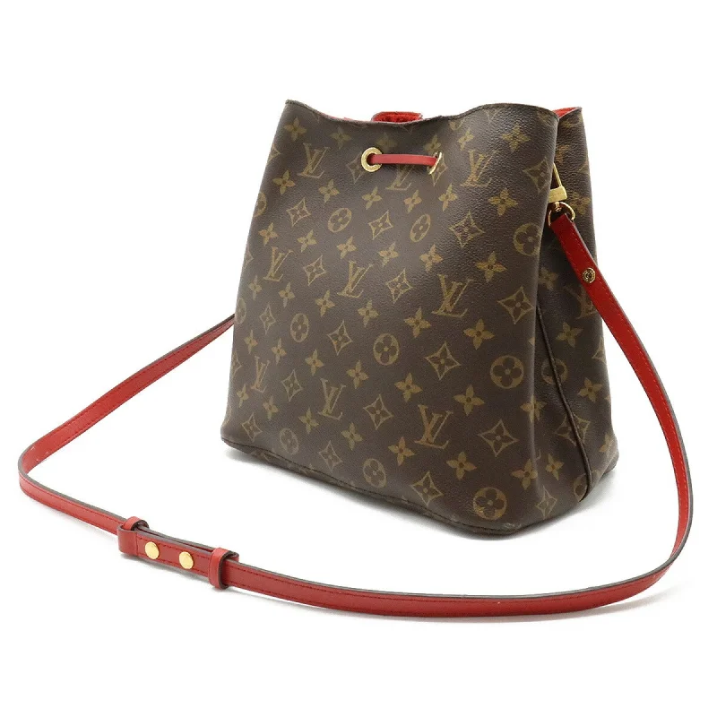 Ladies Louis Vuitton shoulder bags with a wide - width strap for comfortLouis Vuitton Monogram Neonoe Shoulder Bag Type Coquelicot Red M44021