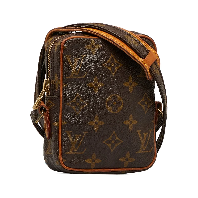 Louis Vuitton bags with a magnetic snap closure for easy accessLouis Vuitton Monogram Mini Danube Crossbody Bag