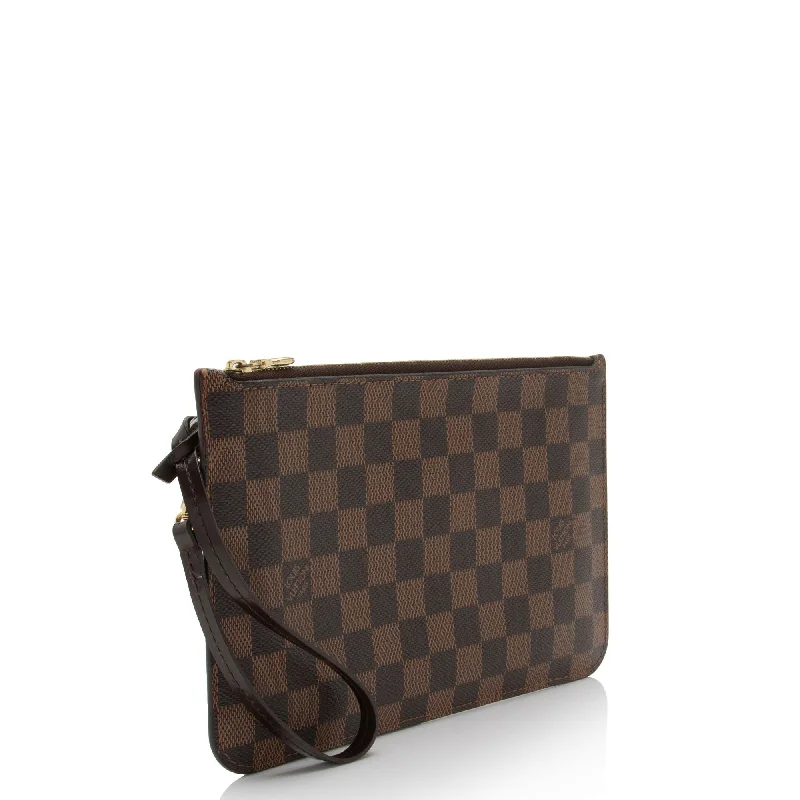 Ladies Louis Vuitton Capucines bags with gold - toned hardwareLouis Vuitton Damier Ebene Neverfull MM Pochette (mofaVU)