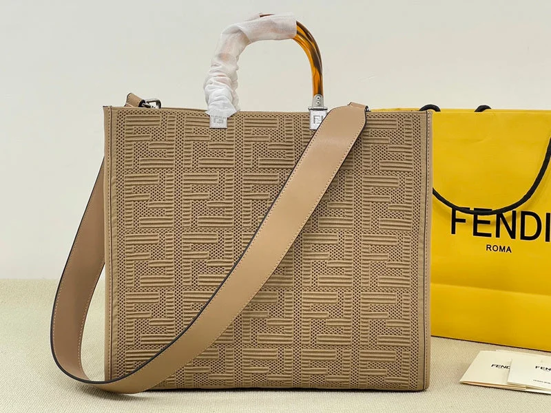 Fendi tote bags with a double - handle and shoulder - strap option for versatile carryingWF - Fendi Bags - 914