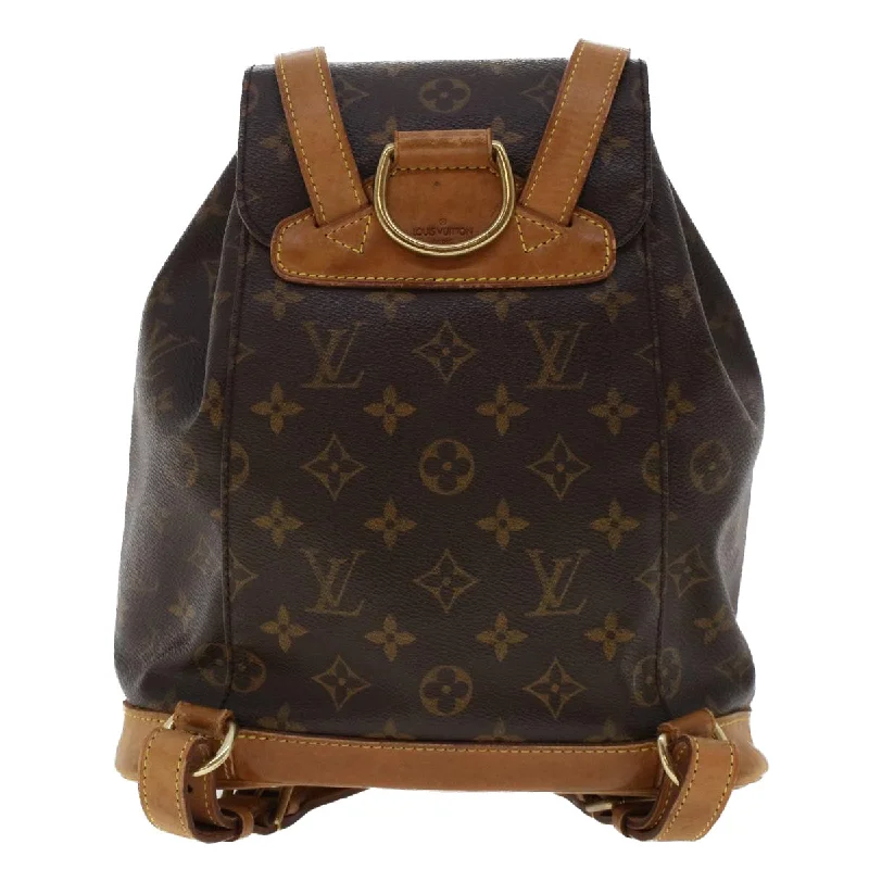 Louis Vuitton crossbody bags in a bold red color for a statementLOUIS VUITTON Monogram Montsouris MM Backpack M51136 LV Auth ar9905B