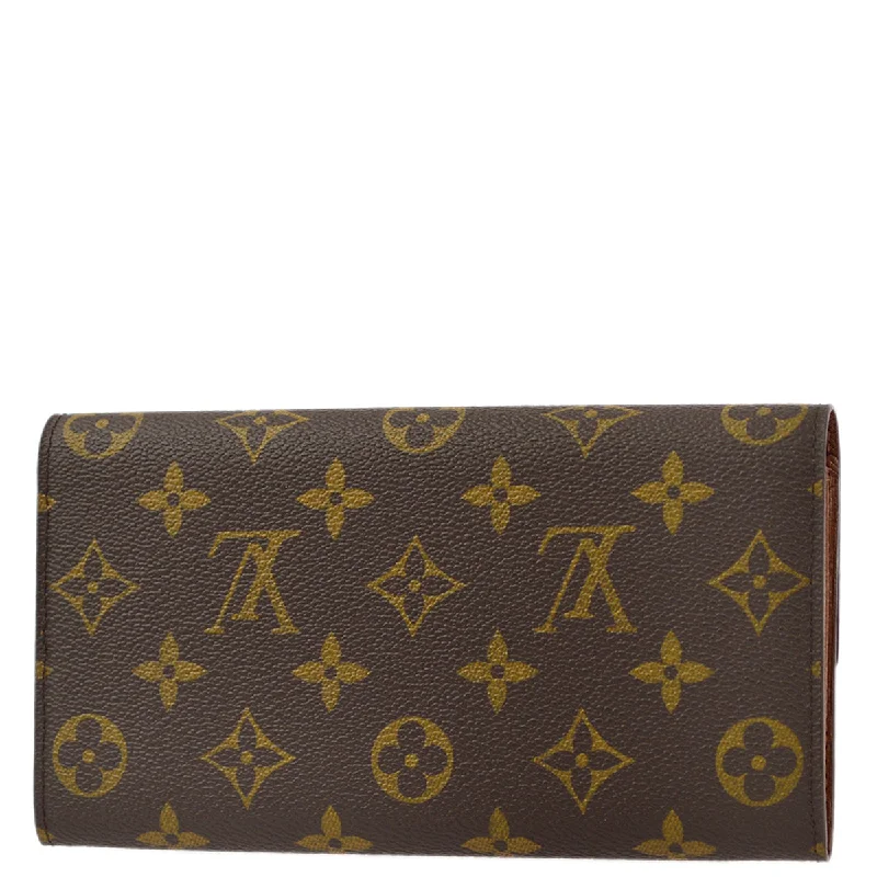 Louis Vuitton backpacks with a padded back panel for comfort during long - wearLouis Vuitton 2000 Monogram Portefeuille Sarah Purse Wallet M61734