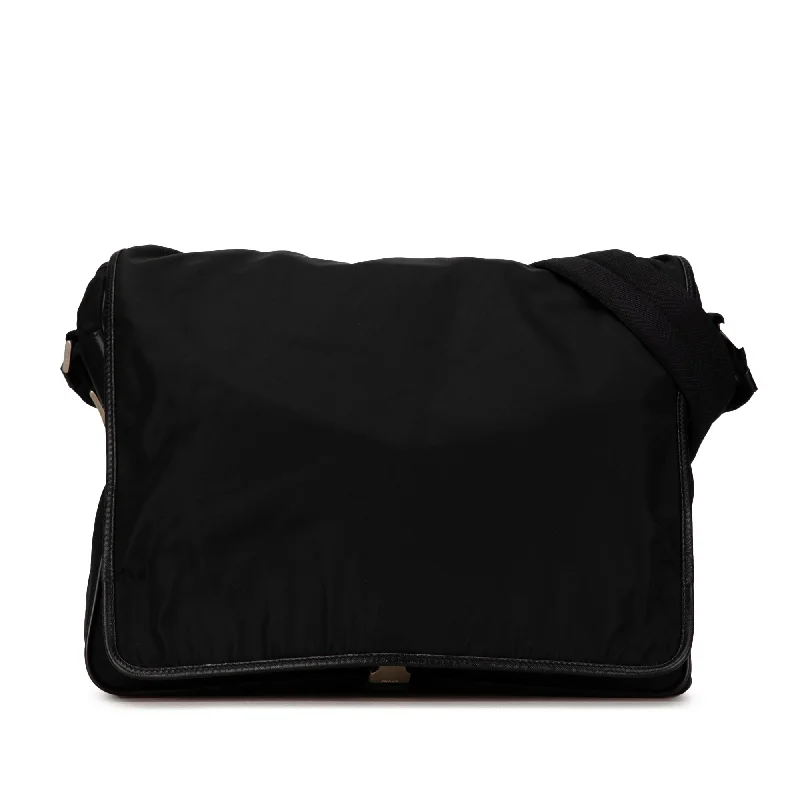 Prada nylon backpacks with a hidden back pocket for securityBlack Prada Tessuto Crossbody