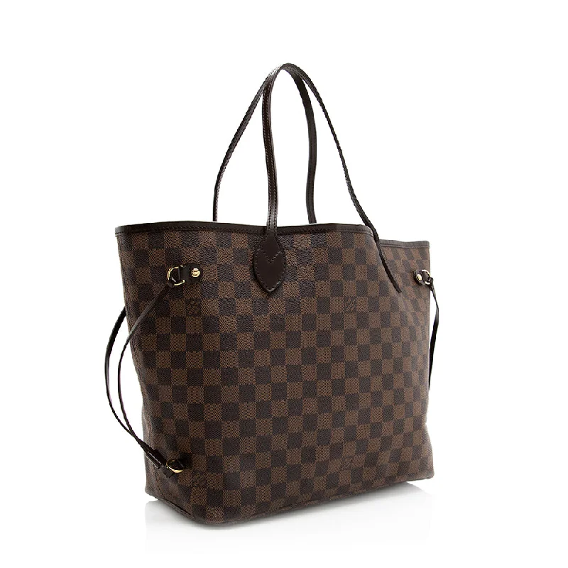 Louis Vuitton handbags with a patent - leather finish for a shiny lookLouis Vuitton Damier Ebene Neverfull MM Tote (20027)