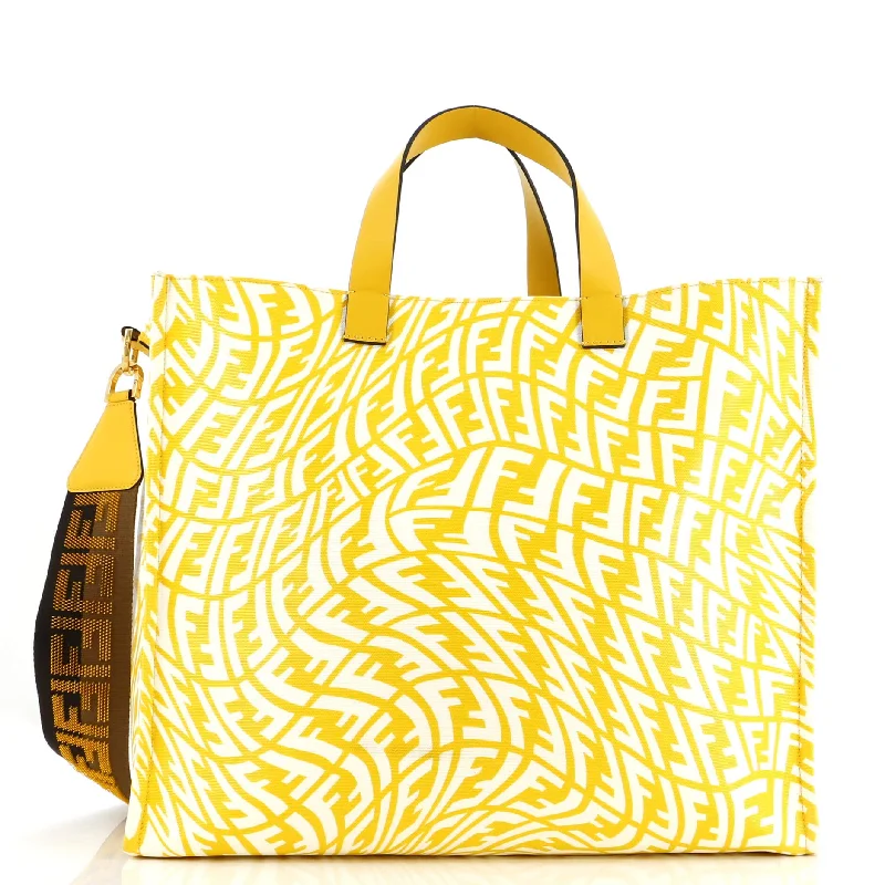 Fendi tote bags with a water - resistant lining for practicality during rainy daysShopper Tote Vertigo Zucca Canvas Large