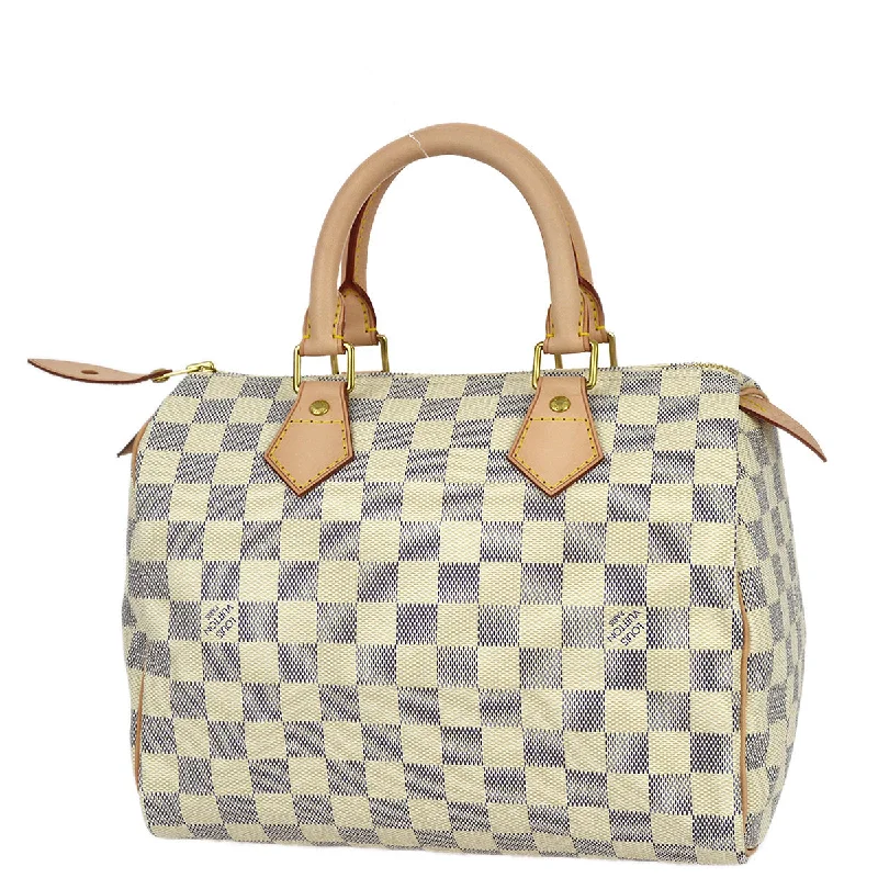 Ladies Louis Vuitton handbags with a detachable coin purse insideLouis Vuitton 2009 Damier Azur Speedy 25 Handbag N41534