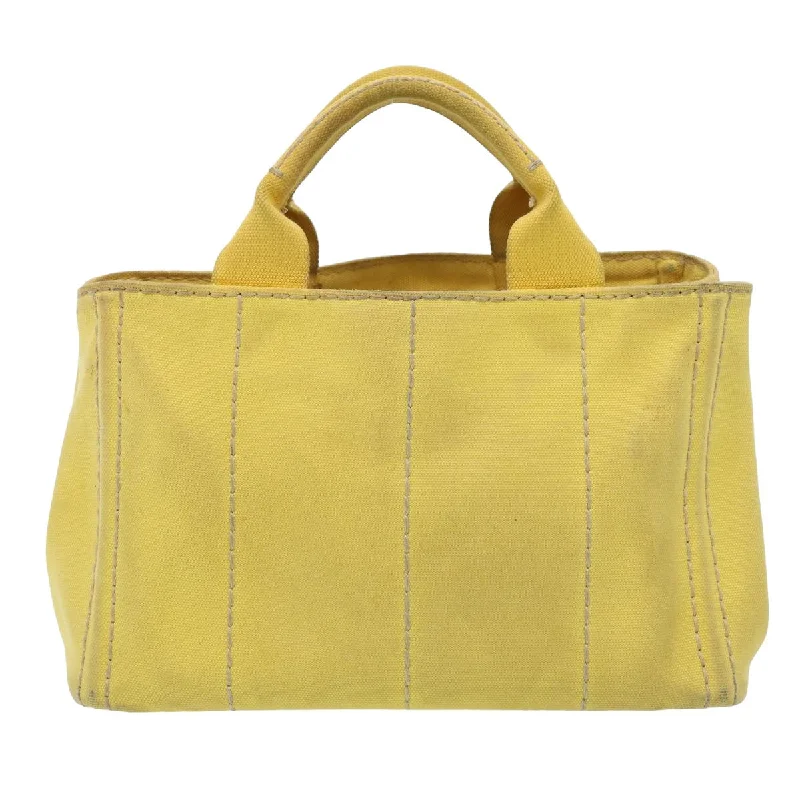 Ladies Prada Re - Edizione 2005 bags in a pastel color for a soft lookPRADA Canapa PM Hand Bag Canvas 2way Yellow  79532