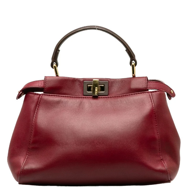 Fendi bags with a detachable camera holder for photography enthusiastsFENDI Peekaboo Handbag in Leather Red 8BN244