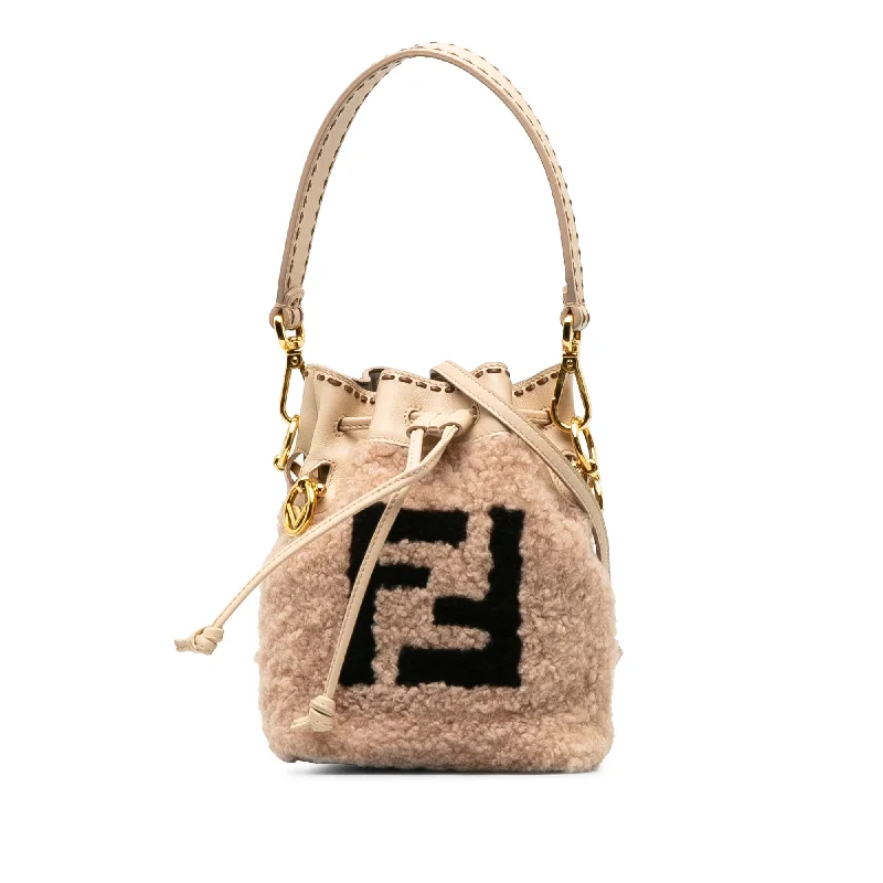 Fendi backpacks with a ventilated back panel for improved air circulationPink Fendi Shearling Mini Mon Tresor Bucket Bag