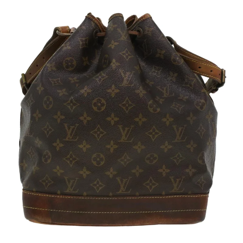 Ladies Louis Vuitton shoulder bags with a wide - width strap for comfortLouis Vuitton Monogram Noe Shoulder Bag M42224 LV Auth cl578