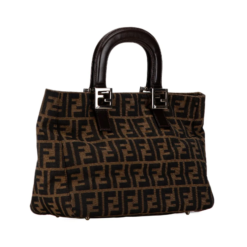 Fendi tote bags with a spacious interior and multiple pockets for daily essentialsBrown Fendi Zucca Canvas Twins Tote