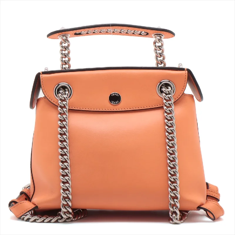 Fendi By The Way bags with a suede interior lining for a luxurious and soft feelFendi  Leather Backpack/Rack Orange 8BZ041