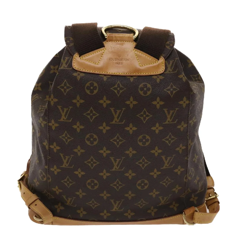 Louis Vuitton tote bags with a printed LV logo on the front for brand visibilityLOUIS VUITTON Monogram Montsouris GM Backpack M51135 LV Auth 47732