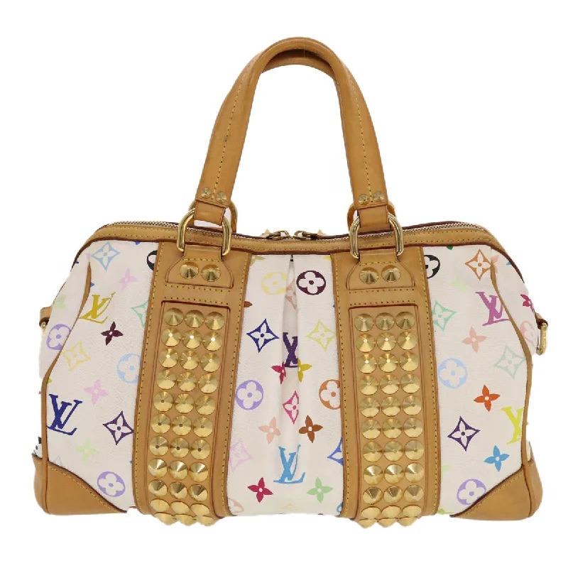 Louis Vuitton Alma bags with a leather - wrapped handle for a luxurious feelLOUIS VUITTON Monogram Multicolor Courtney MM Hand Bag White M45641 Auth 44355