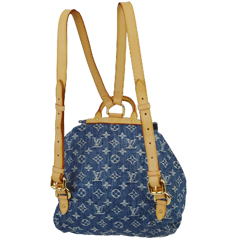 Ladies Louis Vuitton handbags with a detachable coin purse insideLouis Vuitton 2006 Sac a Dos GM Monogram Denim Blue M95056