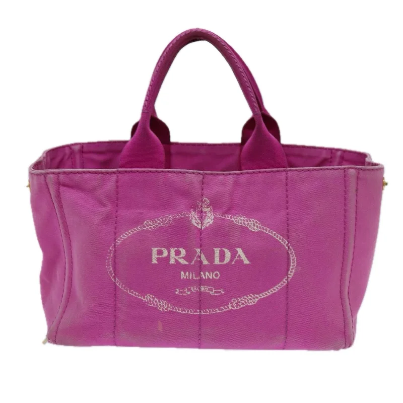 Prada Cleo bags with a detachable coin purse for added functionalityPRADA Canapa MM Hand Bag Canvas Pink  ti1653