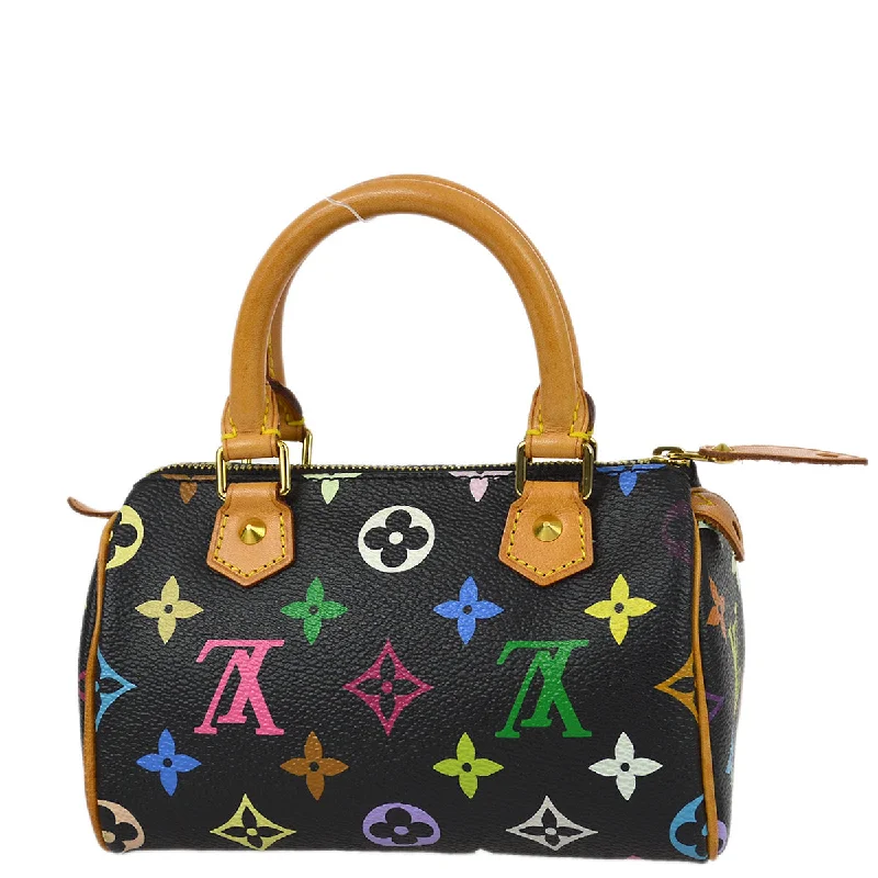 Louis Vuitton Alma bags with a leather - wrapped handle for a luxurious feelLouis Vuitton 2009 Black Multicolor Mini Speedy Handbag M92644