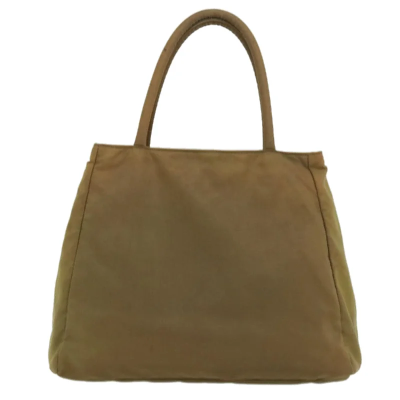 Prada tote bags with a water - resistant coating for outdoor activitiesPRADA Hand Bag Nylon Khaki  cr603