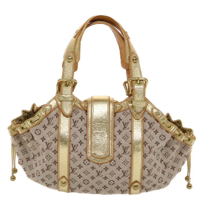 Ladies Louis Vuitton Petite Malle bags in a pastel color for a soft lookLOUIS VUITTON Monogram Mini Teda GM Hand Bag Brown Gold M92392 LV Auth 47372