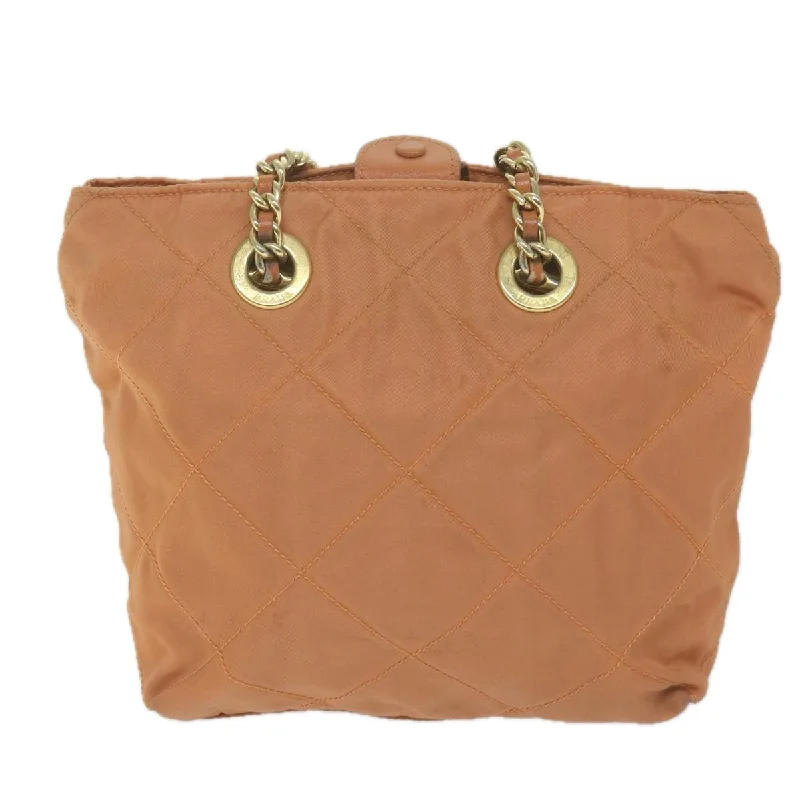 Prada Cleo bags with a contrast - colored interior for visual interestPRADA Quilted Chain Shoulder Bag Nylon Orange  bs11692