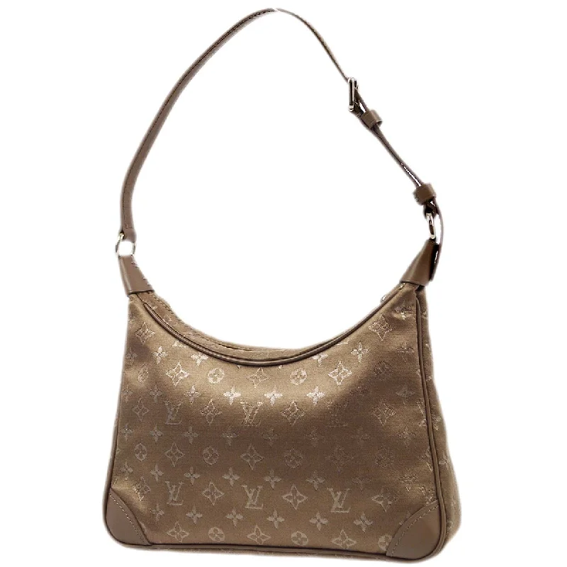 Ladies Louis Vuitton Capucines bags with a detachable shoulder strapLouis Vuitton 2001 Beige Monogram Satin Little Boulogne Handbag M92143