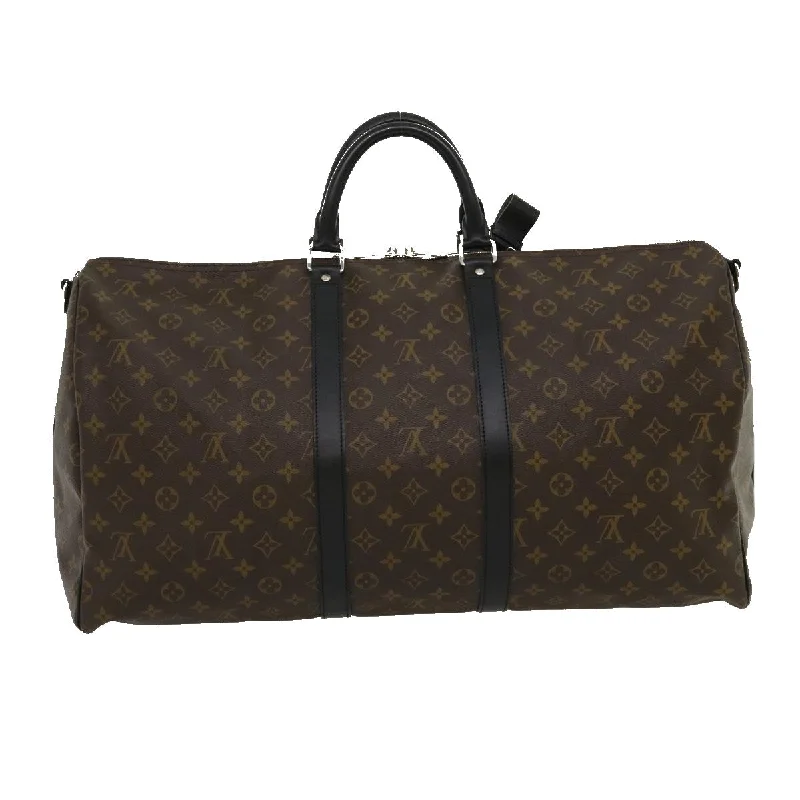 Louis Vuitton backpacks with a sleek, minimalist design for styleLOUIS VUITTON Monogram Macassar Keepall Bandouliere 55 M56714 Auth 30568A