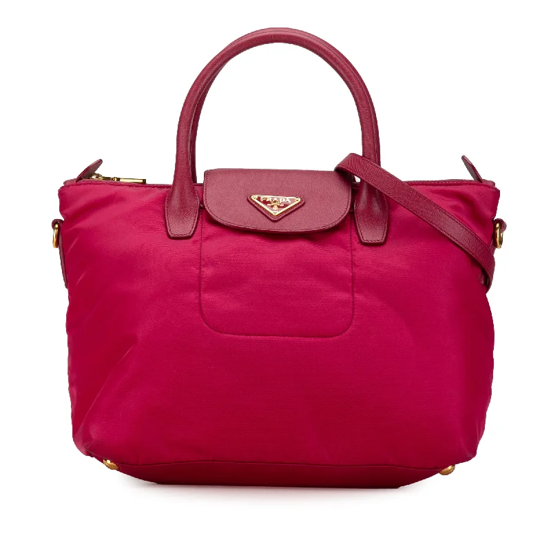 Ladies Prada Re - Edizione 2005 bags in a pastel color for a soft lookPink Prada Tessuto Satchel