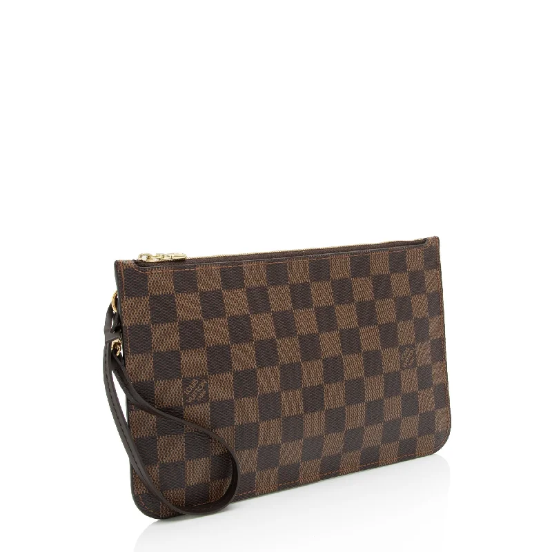 Louis Vuitton crossbody bags with a woven leather strap for textureLouis Vuitton Damier Ebene Neverfull MM Pochette (Sk24c1)