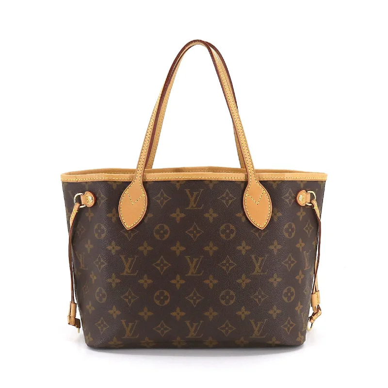 Louis Vuitton bags with a detachable mobile phone holder for convenienceLOUIS VUITTON Monogram Neverfull PM Tote Bag Brown Beige M40155